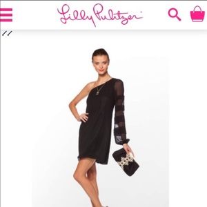 Size 4 Lilly Pulitzer one shoulder cocktail dress